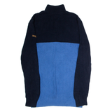 NAUTICA Mens Patterned Jumper Blue Colourblock Button Neck Chunky Knit XL
