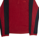 THE NORTH FACE Mens Fleece Red Colourblock 1/4 Zip S