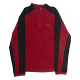 THE NORTH FACE Mens Fleece Red Colourblock 1/4 Zip S