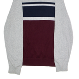 NAUTICA Mens Jumper Grey Colourblock 1/4 Zip Tight Knit M
