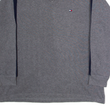 TOMMY HILFIGER Mens Jumper Grey Collared Tight Knit L