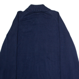 TOMMY HILFIGER Mens Jumper Blue High Neck Tight Knit XL
