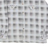 Mens Lumberjack Shirt Grey 90s Plaid Long Sleeve L