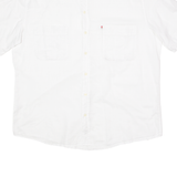 MARLBORO Mens Plain Shirt White 80s Long Sleeve XL