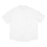 MARLBORO Mens Plain Shirt White 80s Long Sleeve XL
