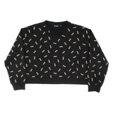 FILA Cropped All Over Logo Womens Sweatshirt Black 2XL