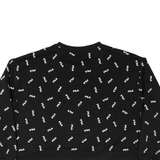FILA Cropped All Over Logo Womens Sweatshirt Black 2XL