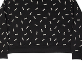 FILA Cropped All Over Logo Womens Sweatshirt Black 2XL