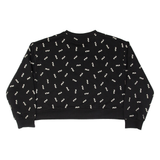 FILA Cropped All Over Logo Womens Sweatshirt Black 2XL