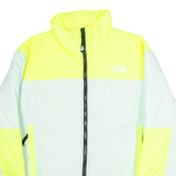 THE NORTH FACE Cropped Womens Puffer Jacket Green Colourblock M