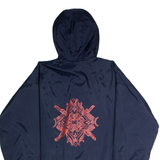 MERYLL Mens Coat Blue Hooded Crazy Pattern L