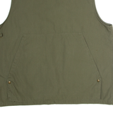 GEOLOGIC Utility Mens Gilet Green Canvas XL