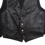 Mens Waistcoat Black Leather XL