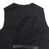 Mens Waistcoat Black Leather XL