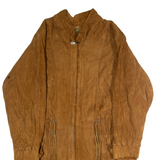 GINA GINERO Womens Coat Brown Leather Suede 90s UK 16