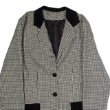 Womens Blazer Jacket Black 90s Check L