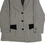 Womens Blazer Jacket Black 90s Check L