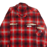CARLO LAWRI Mens Lumberjack Jacket Red Wool 90s Check S