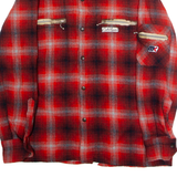 CARLO LAWRI Mens Lumberjack Jacket Red Wool 90s Check S
