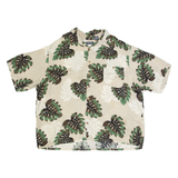 PURITAN Mens Hawaiian Shirt Beige Floral 2XL