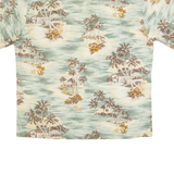 Mens Hawaiian Shirt Beige Floral XL