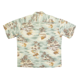 Mens Hawaiian Shirt Beige Floral XL