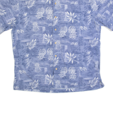BATIK BAY Mens Hawaiian Shirt Blue Floral L