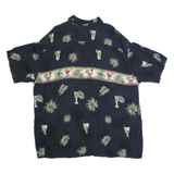 CAMPIA Mens Hawaiian Shirt Black 2XL