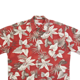 PIERRE CARDIN Mens Hawaiian Shirt Red Floral L