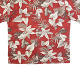 PIERRE CARDIN Mens Hawaiian Shirt Red Floral L