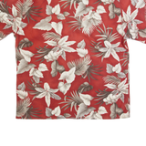 PIERRE CARDIN Mens Hawaiian Shirt Red Floral L