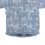 ME SPORT Mens Hawaiian Shirt Blue Crazy Pattern M