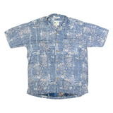 ME SPORT Mens Hawaiian Shirt Blue Crazy Pattern M