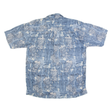 ME SPORT Mens Hawaiian Shirt Blue Crazy Pattern M