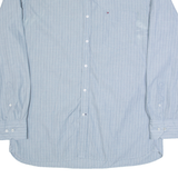 TOMMY HILFIGER Mens Shirt Blue Striped Long Sleeve XL