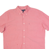 TOMMY HILFIGER Mens Plain Shirt Pink L