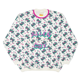 ALLEN COX Floral Womens Sweatshirt White L