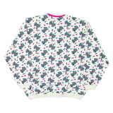 ALLEN COX Floral Womens Sweatshirt White L