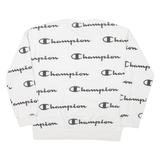 CHAMPION All Over Logo Boys Sweatshirt White XL