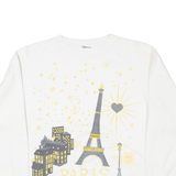 Eiffel Tower Paris Womens Sweatshirt White M