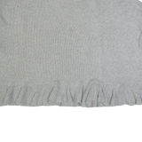 FRENCH CONNECTION Frill Womens Jumper Grey Tight Knit Short Sleeve L
