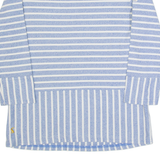 JOULES Womens Patterned Jumper Blue Striped Tight Knit 3/4 Sleeve UK 10