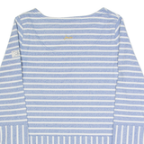 JOULES Womens Patterned Jumper Blue Striped Tight Knit 3/4 Sleeve UK 10