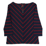 WHITE STUFF Womens Patterned Jumper Blue Chevron Tight Knit UK 10