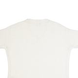 FAT FACE Oversized Womens Jumper Cream V-Neck Chunky Knit Short Sleeve S