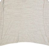 FAT FACE Womens Jumper Beige V-Neck Tight Knit Linen UK 10