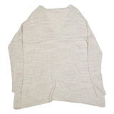 FAT FACE Womens Jumper Beige V-Neck Tight Knit Linen UK 10