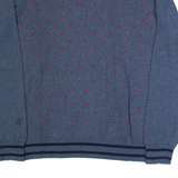 VANS Mens Patterned Jumper Blue Spotted Tight Knit M