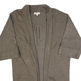 MONSOON Womens Cardigan Brown Tight Knit 3/4 Sleeve S