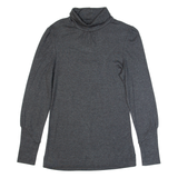 MONSOON Stretch Womens Jumper Grey Roll Neck Tight Knit UK 14
